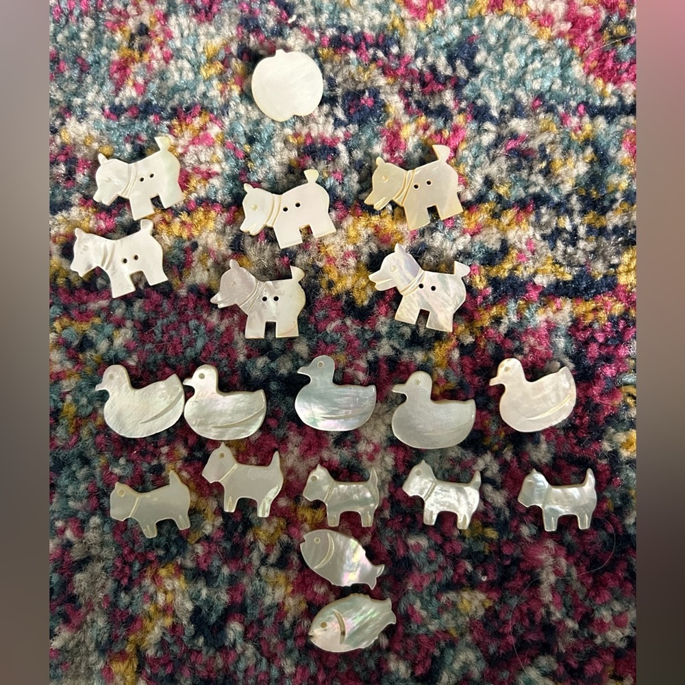 Vintage Animal Shaped Mother of Pearl Buttons